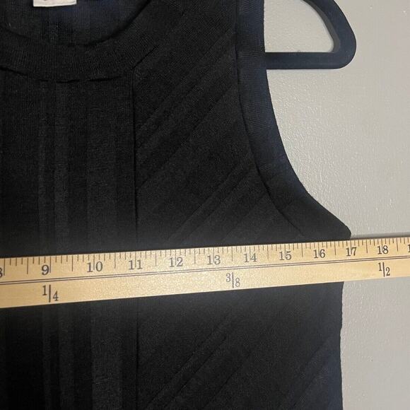 Gap Small Dress Black Lined Ribbed Sleeveless Panel Texture Above Knee Office - Picture 2 of 8